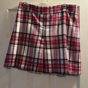 J. Crew Red A-line Pleated Mini Skirt